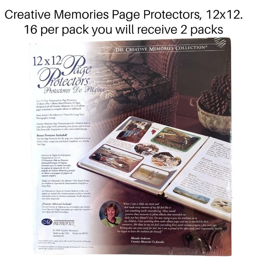 NIP ORIGINAL 12x12 Creative Memories Page Protectors Set of 2 Packs Old Style